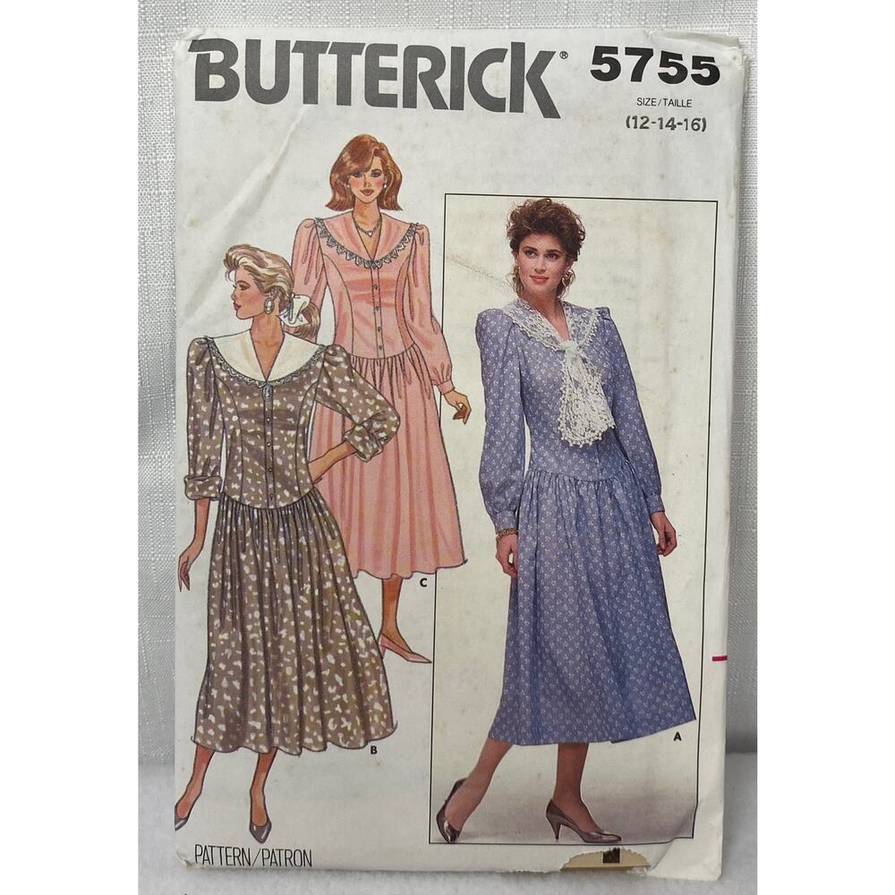 Vintage Lot of 5 Dress Butterick Sewing Patterns Woman Multi Sizes